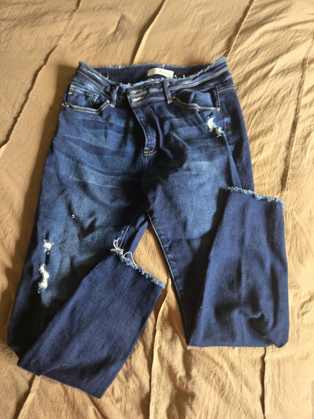 KanCan Dark Indigo Distressed Skinny Jeans